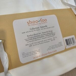 BNWT Shoo-Foo bamboo king size sheet set in white